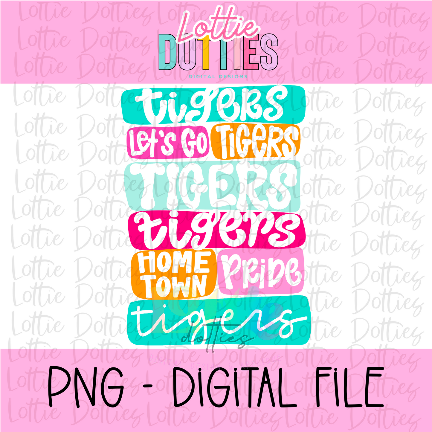 Tigers PNG - Tigers Colorful Sublimation - Digital Download