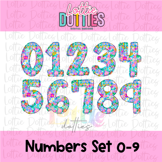 Multicolor Floral Numbers Alphabet - Multicolor Floral Numbers Alpha Pack - Alphabet Clipart - Instant Download - Alpha Pack