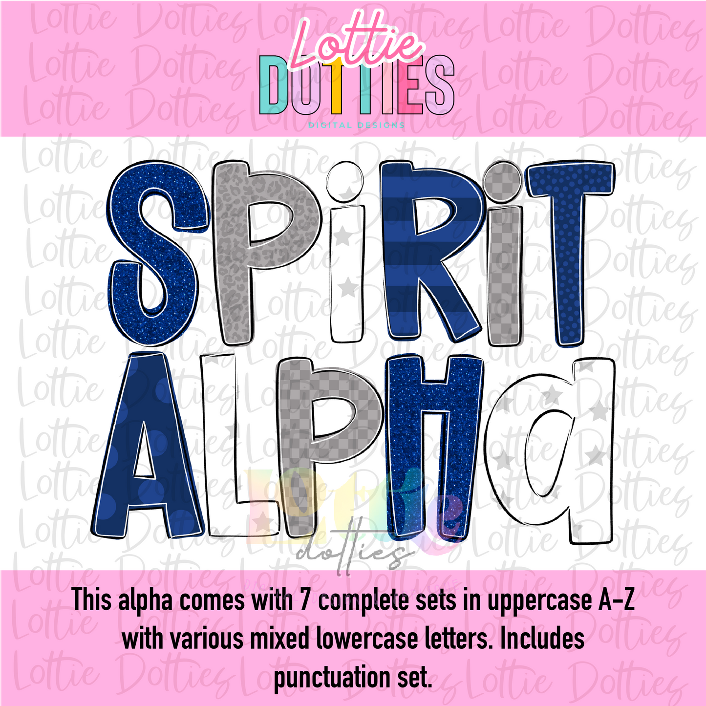 Navy and Gray Spirit Alpha | Navy and Gray | Hand Lettered Alphabet | Alpha Pack | Alphabet Clipart | Instant Download