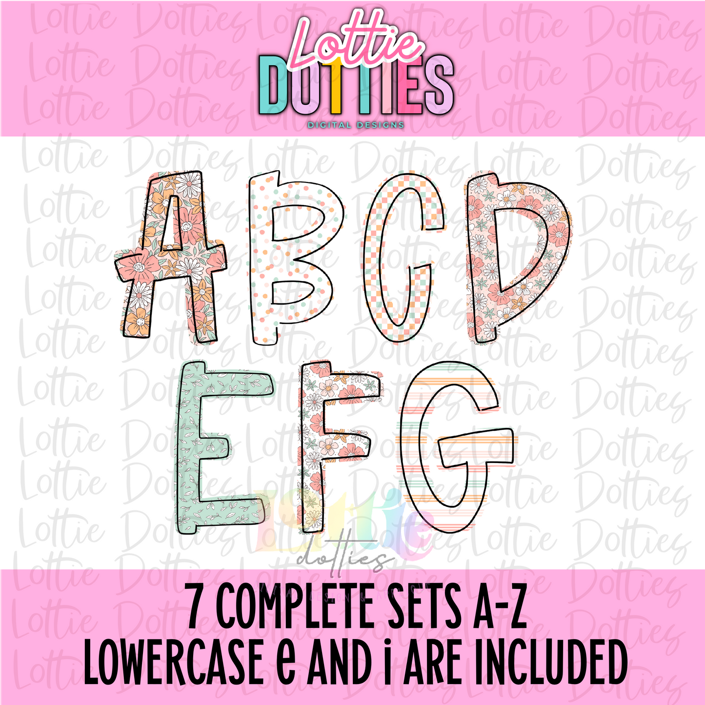 Floral Alpha - Alphabet Clipart - Instant Download - Alpha Pack - Alpha