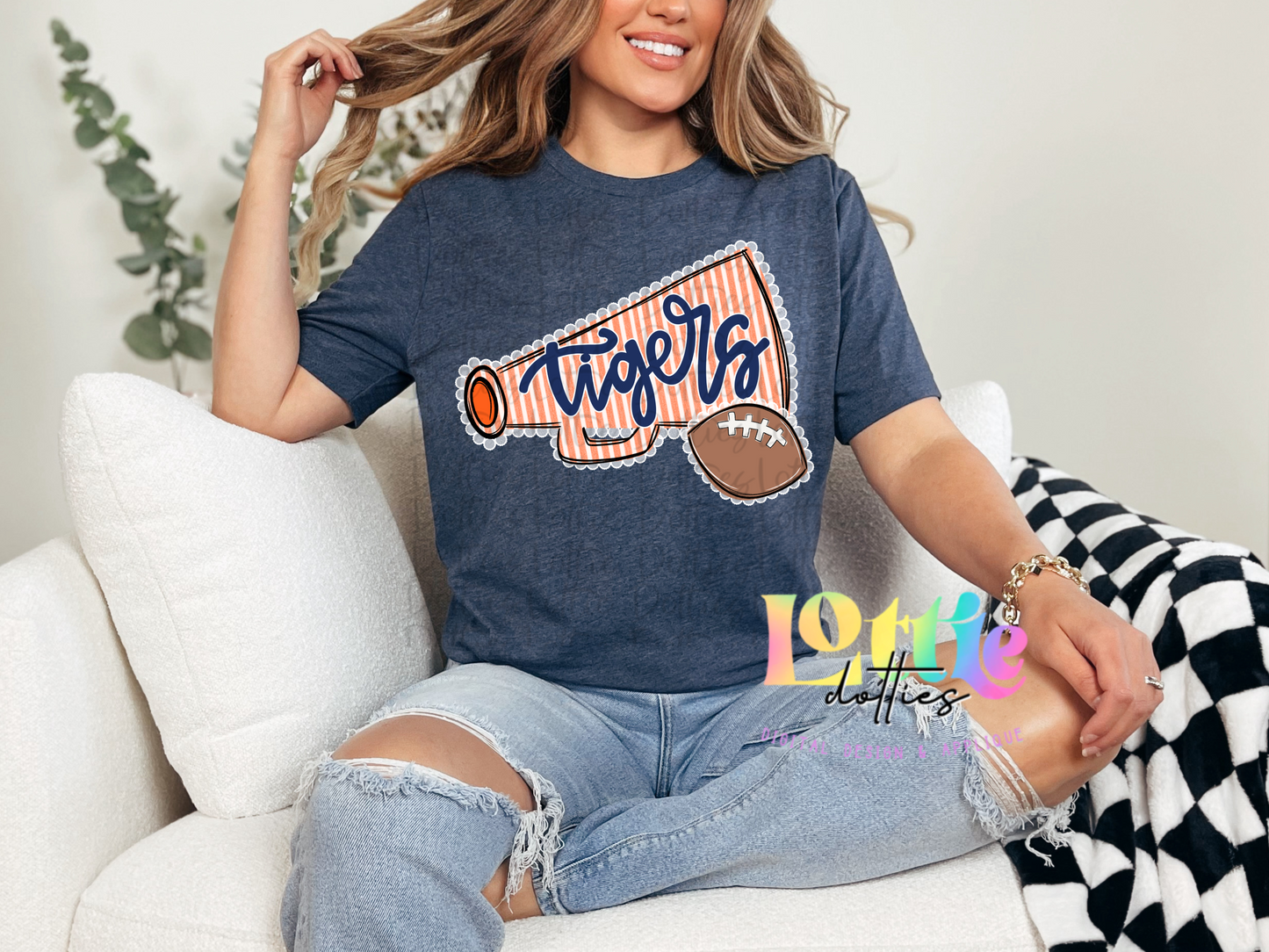 Tigers Megaphone Png | Tigers design | Digital Download | Navy and Orange