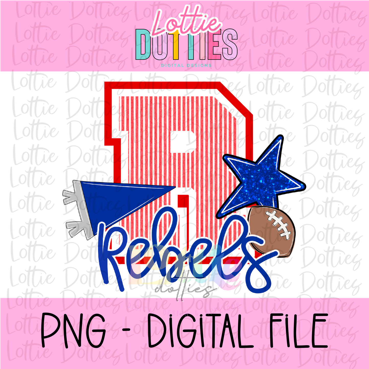 Rebels PNG- Red & Blue Rebels Seersucker - Alphabet Clipart - Instant Download
