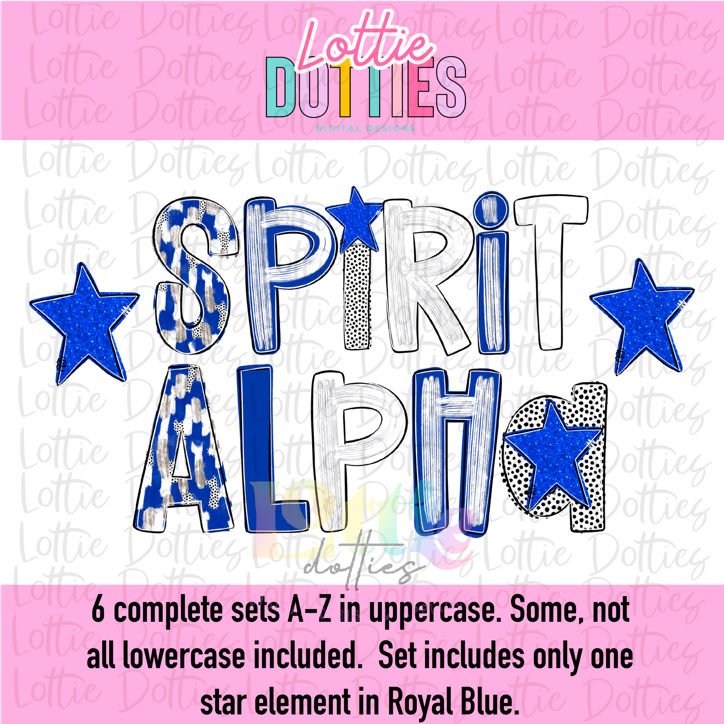 Royal & White Poppy Foil Alpha - Royal & White Spirit Alpha - Alphabet - Alpha Pack - Alphabet Clipart - Instant Download - Girl Alpha Pack