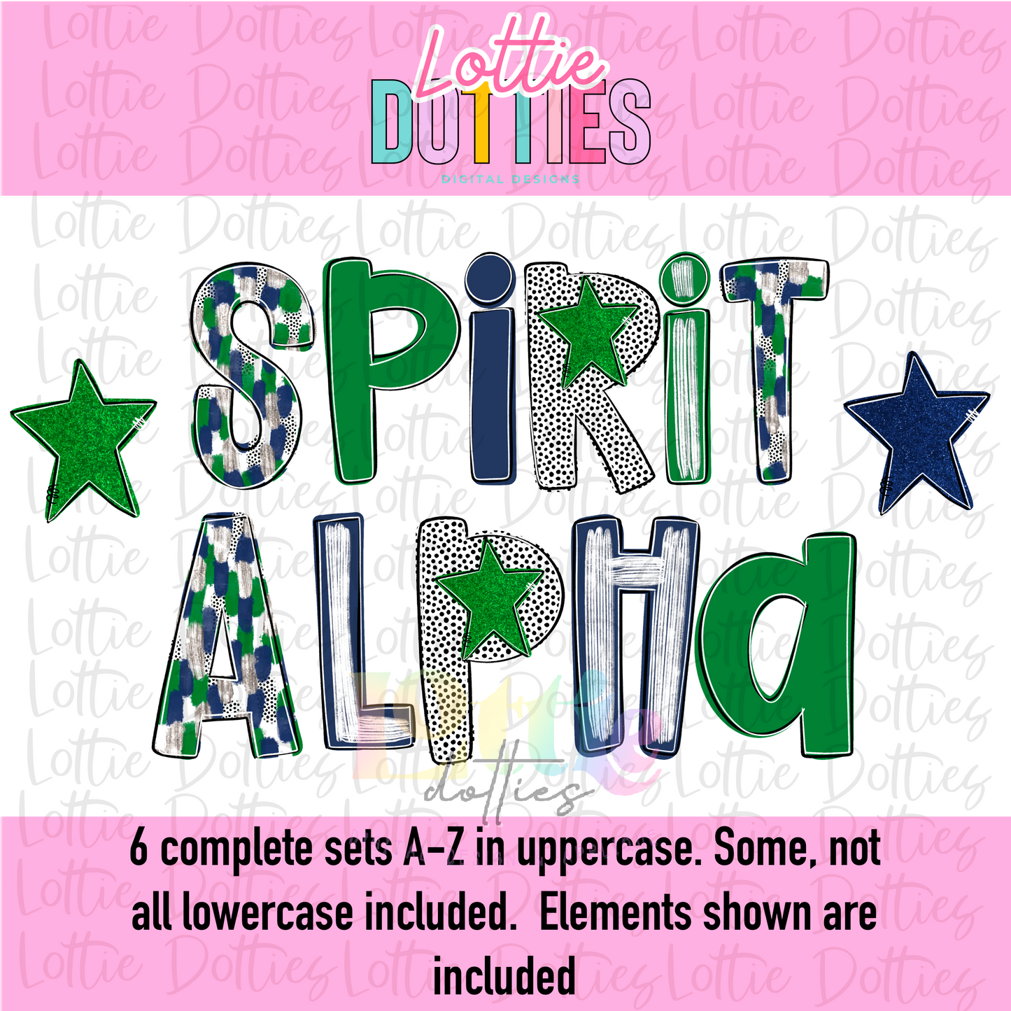 Navy & Green Poppy Foil Alpha - Navy and Green Spirit Alpha - Alphabet - Alpha Pack - Alphabet Clipart - Instant Download - Girl Alpha Pack