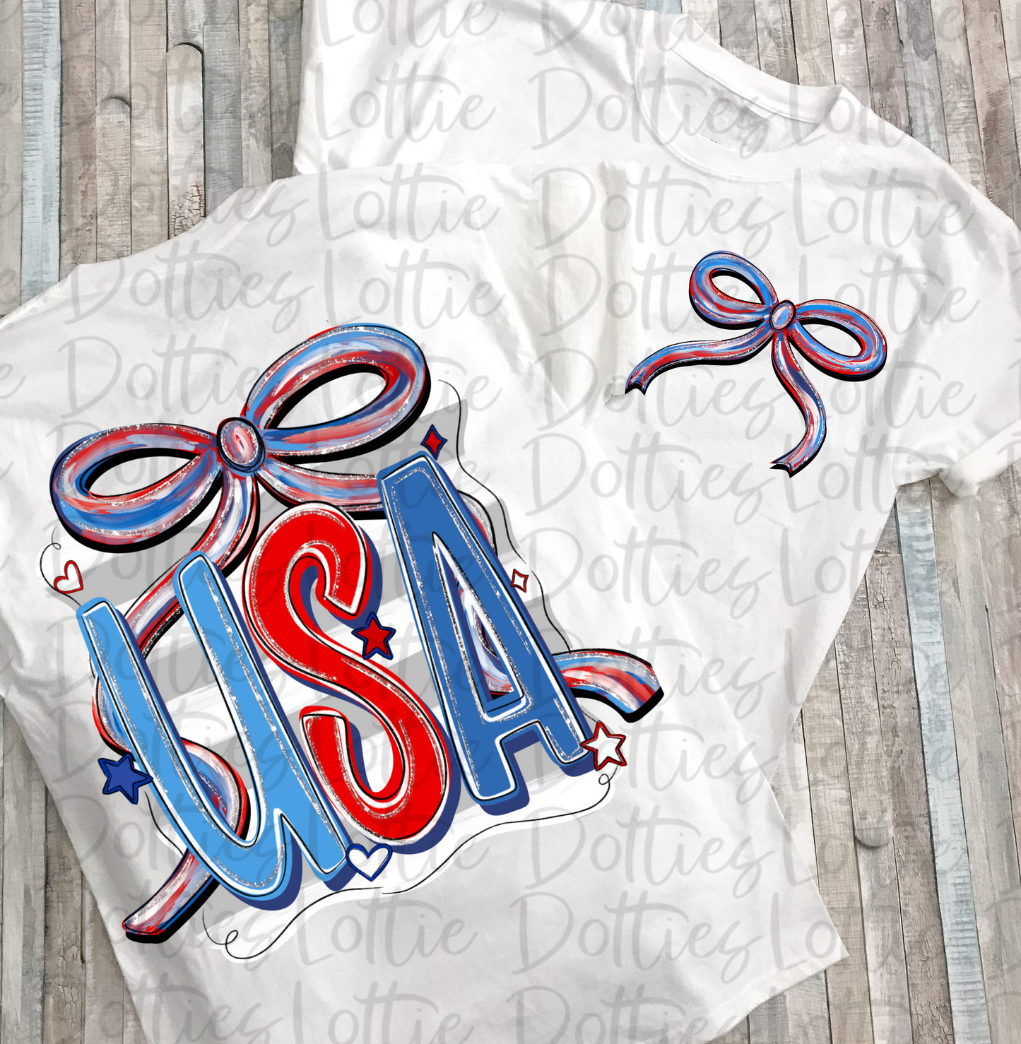 USA Bow PNG - Red White and Blue Patriotic - Sublimation - Digital Download