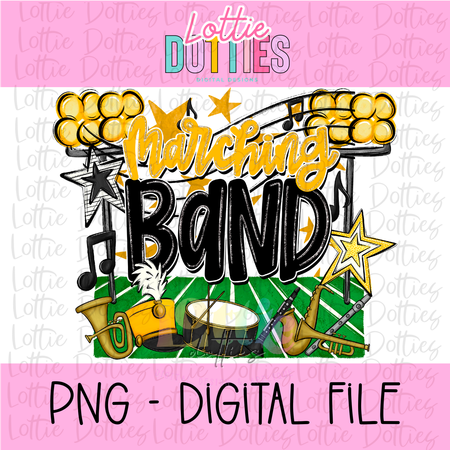 Marching Band PNG - Black and Gold Marching Band design - Digital Download