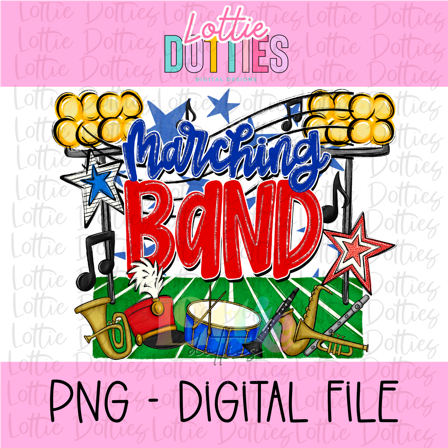 Marching Band PNG - Red and Blue Marching Band design - Digital Download