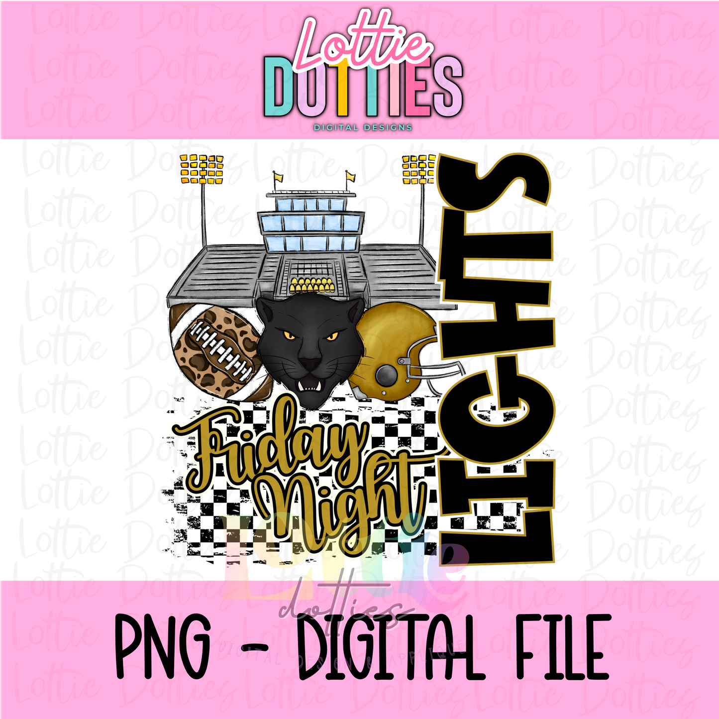 Friday Night Lights PNG - Panthers sublimation design - Digital Download