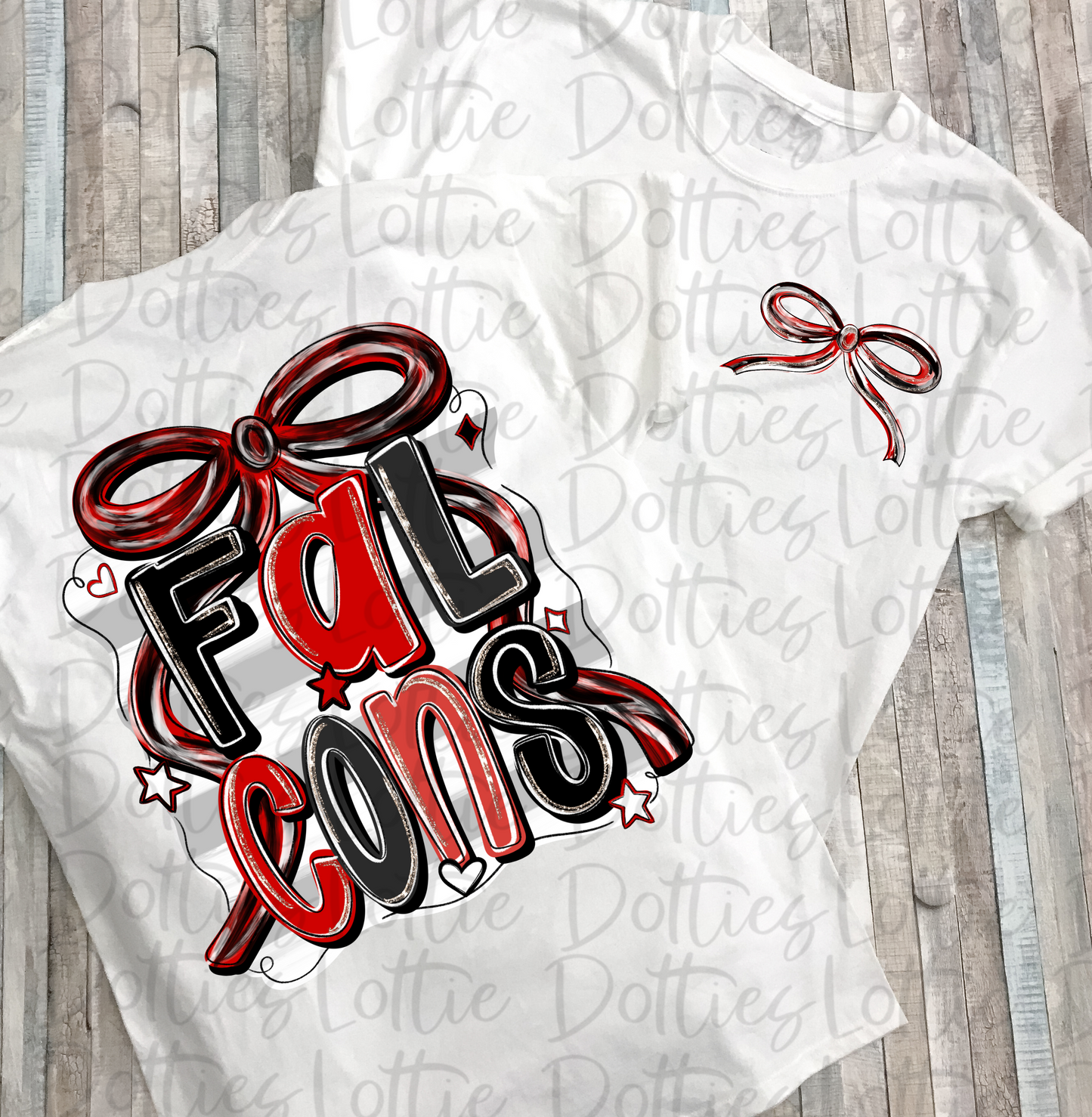 Falcons PNG | Red and Black bow design | Digital Download |