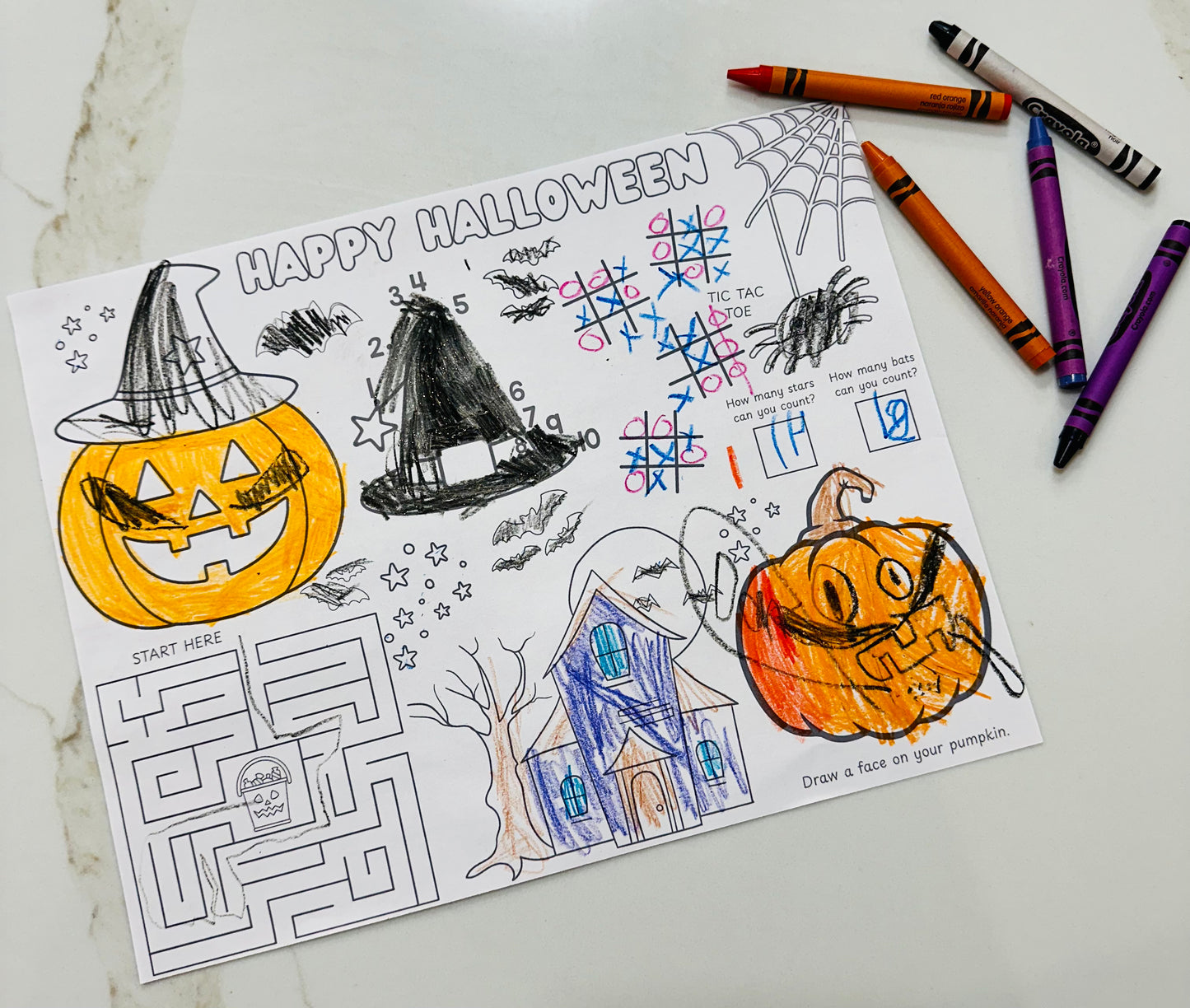 Halloween Activity Sheets - Printable| Printable Halloween Activity |Happy Halloween | Halloween Design | Digital Download