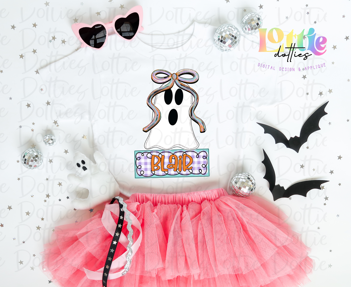 Ghost Name Plate - Cute Ghost PNG - Sublimation - Digital Download