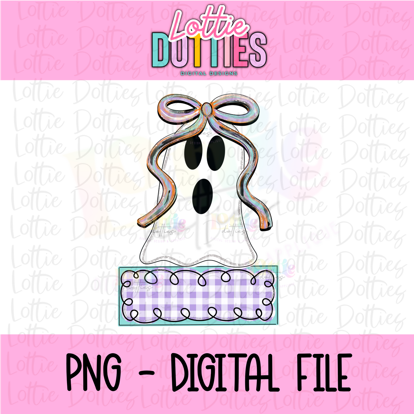 Ghost Name Plate - Cute Ghost PNG - Sublimation - Digital Download