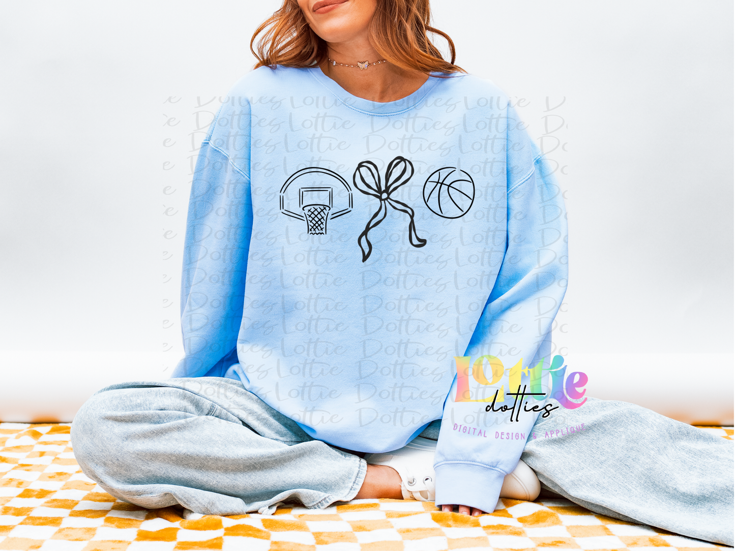 Goal, Bow & Ball PNG | Girly Sports Design | Cute Basketball Clipart | Pink Bow Basketball