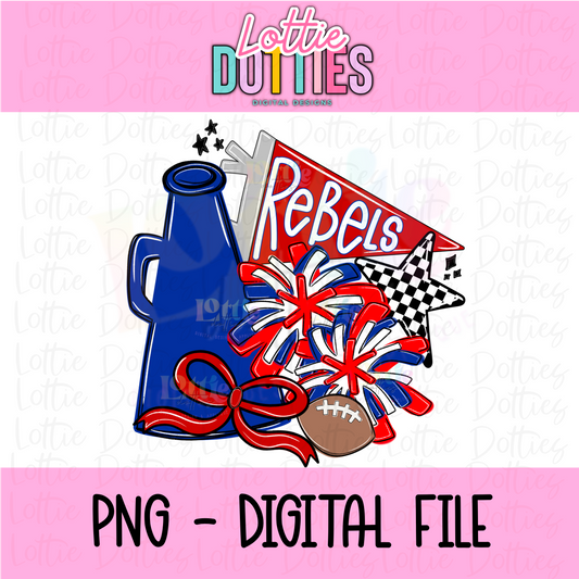 Rebels Spirit Stack PNG - Instant Download - Digital Download - Rebels cheer Design
