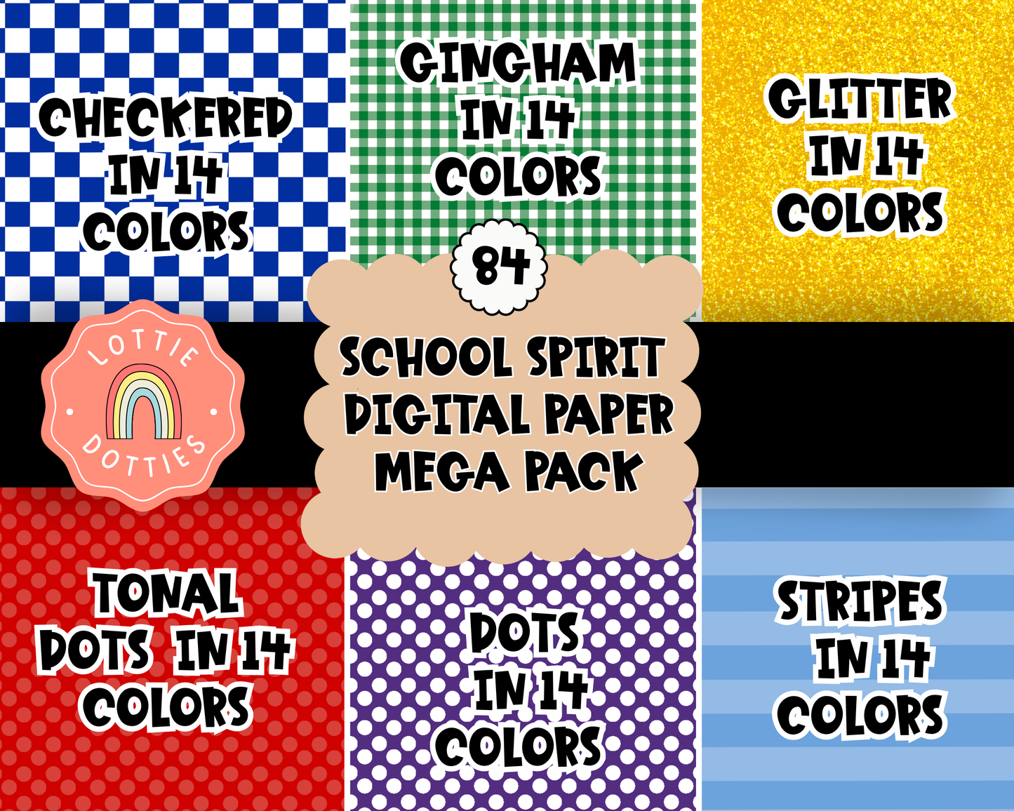 School Spirit Digital Paper PNG - Mega pack - Digital Paper Sublimation - Digital Download