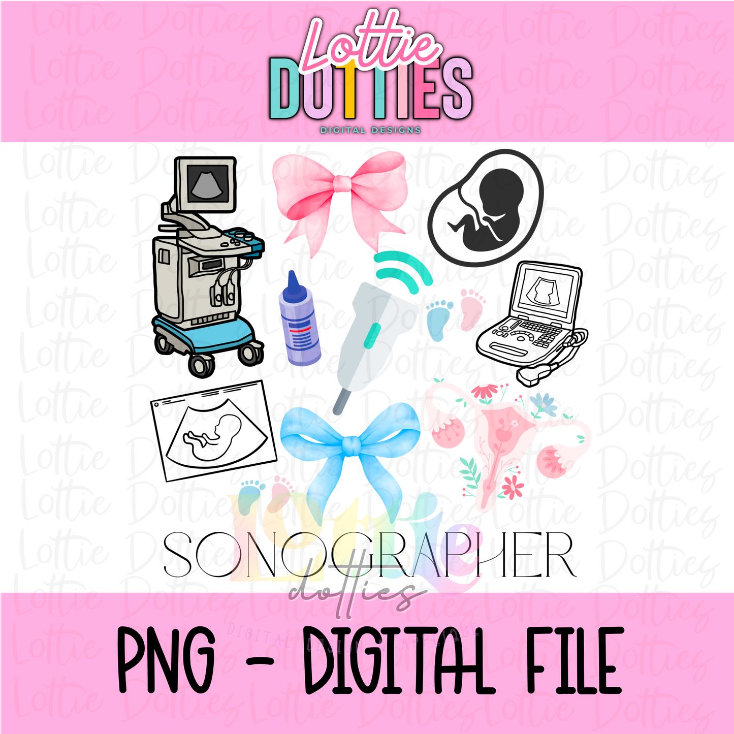 Sonographer PNG - Ultrasound Design - Digital Download