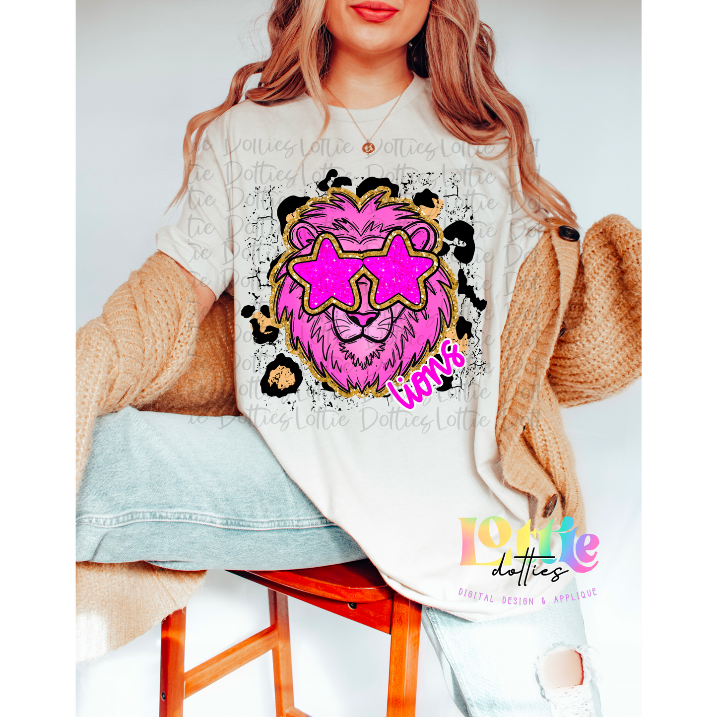 Lions PNG - lions - pink sublimation design - Digital Download -