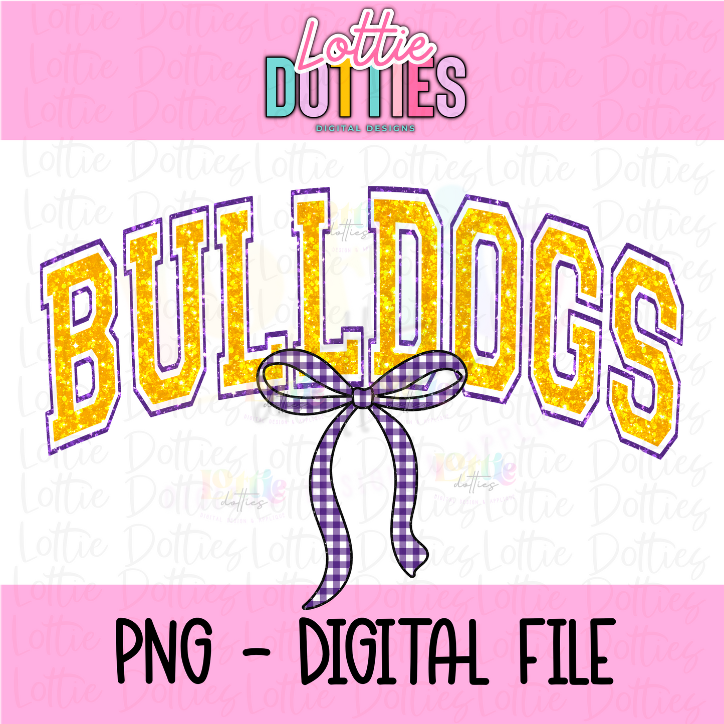 Bulldogs PNG - Digital Download - Bulldogs Sublimation Design - coquette bow bulldogs design