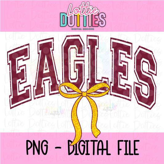 Eagles PNG - Eagles sublimation design - Digital Download - eagles bow - coquette eagles design