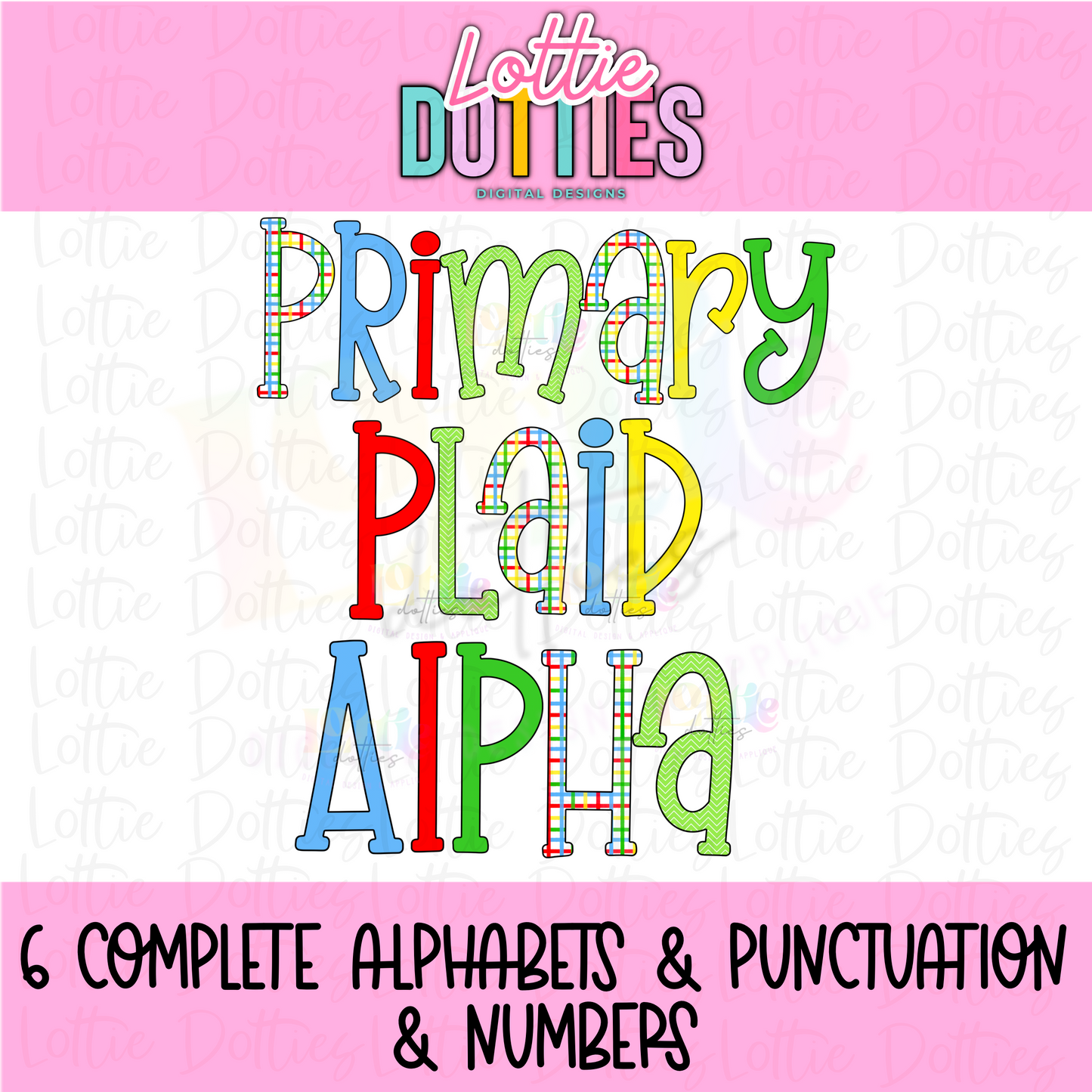 Primary Plaid Alpha - Alpha Pack - Alphabet Clipart - Instant Download - Alpha Pack