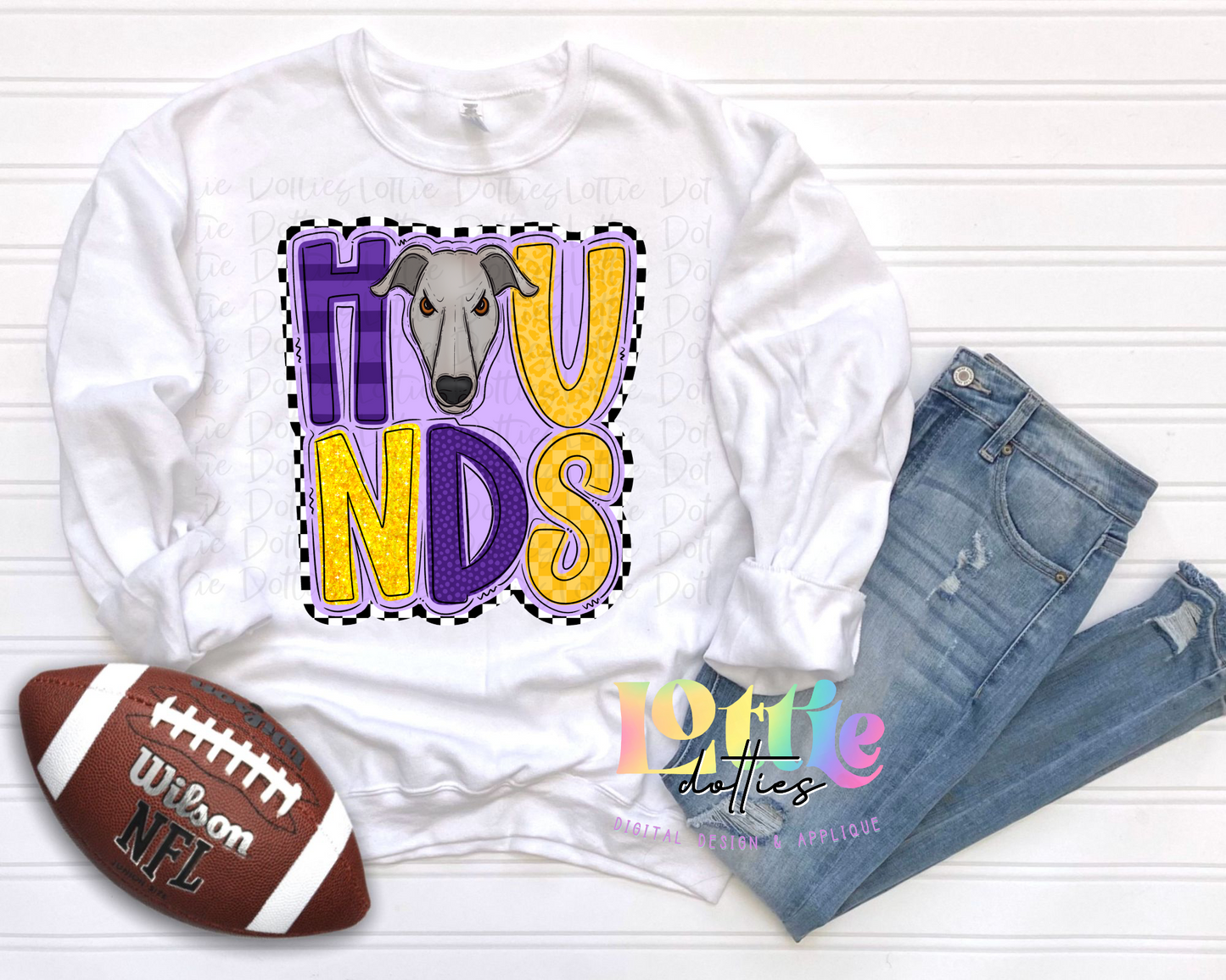 Hounds Mascot PNG - Neon Mascot Designs - Digital Download - Checker Poppy