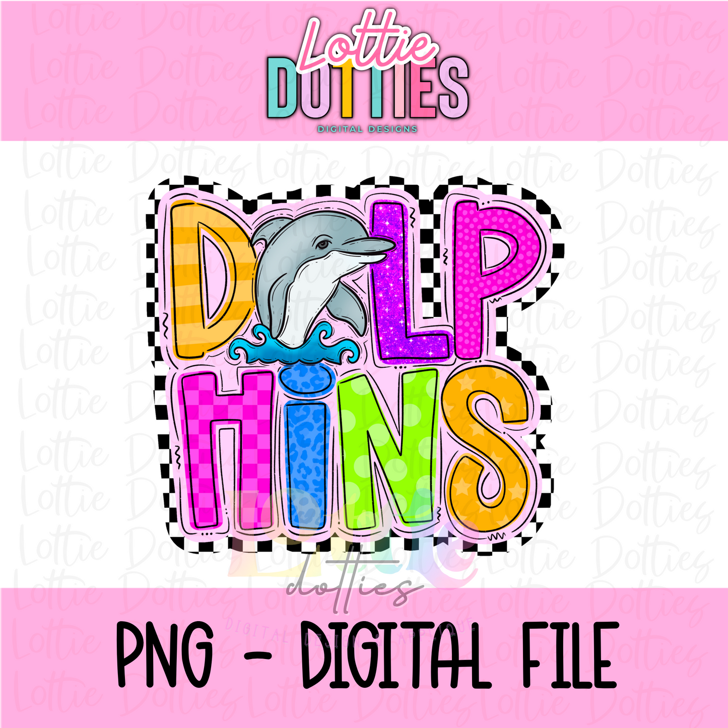 Dolphins PNG - Dolphins - Sublimation - Digital Download - Neon Mascot Poppy