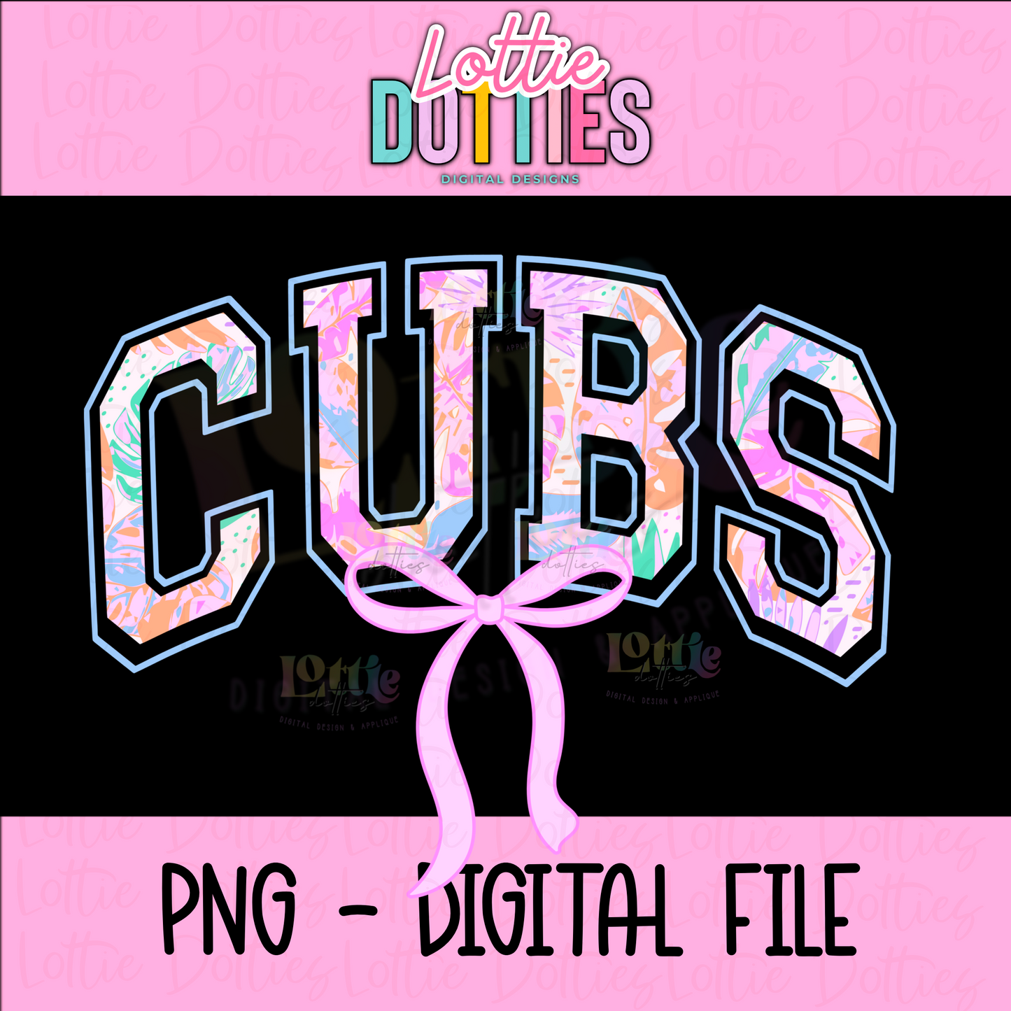 Cubs PNG - Cubs coquette design -  sublimation design - Digital Download