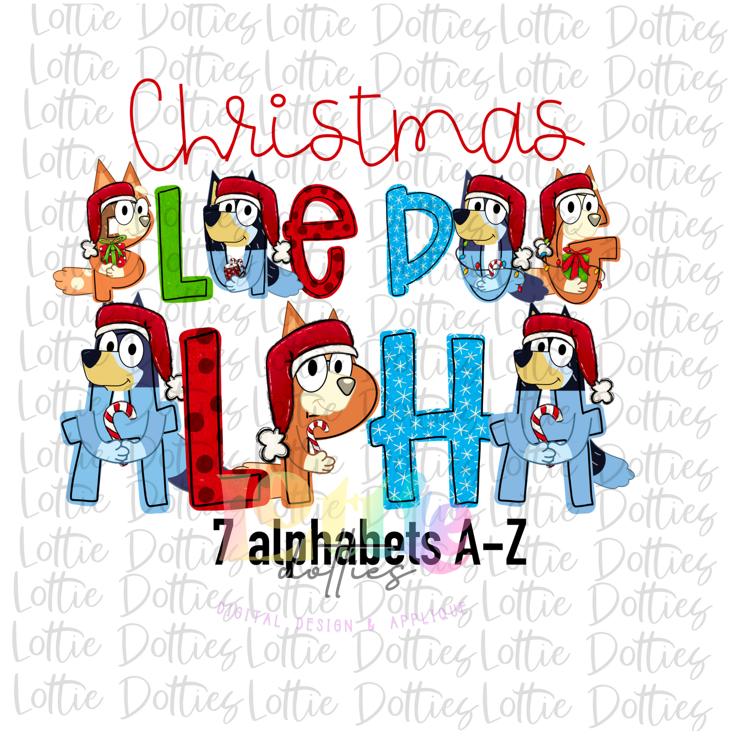 Christmas Dog Alpha - Christmas Alpha Pack - Alphabet Clipart - Instant Download - Alpha Pack
