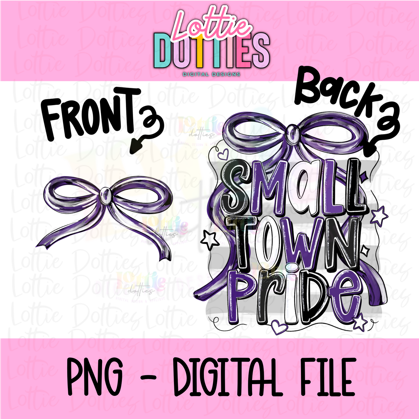 Small Town Pride PNG - Purple & Black Small Town - Sublimation - Digital Download