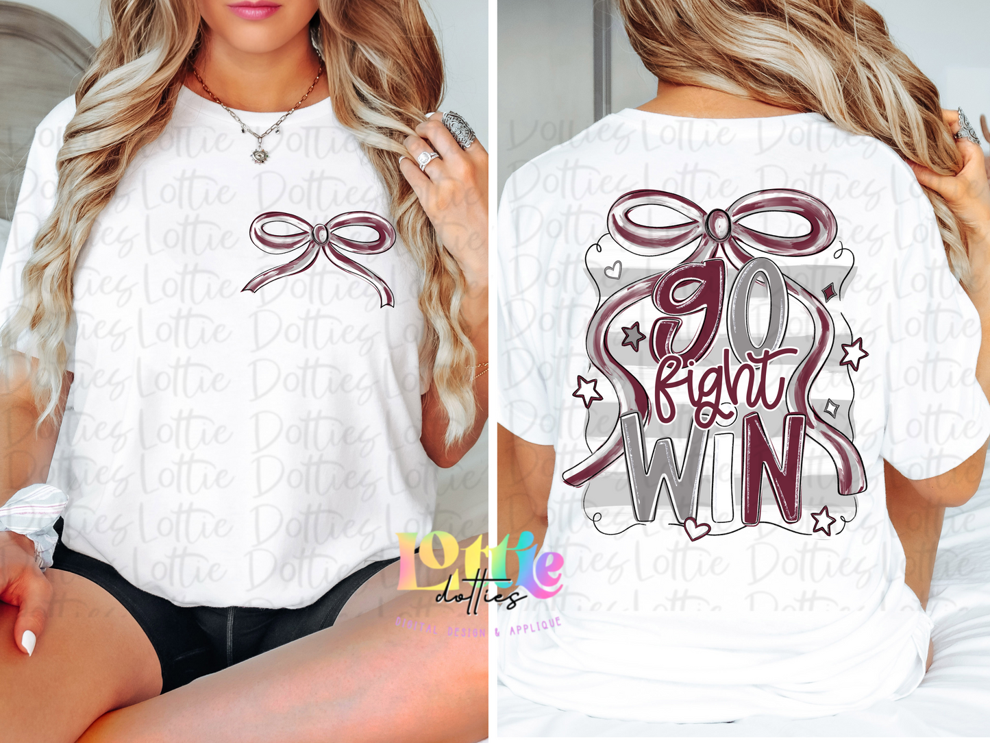 Go Fight Win PNG - Maroon & Gray School Spirit - Sublimation - Digital Download