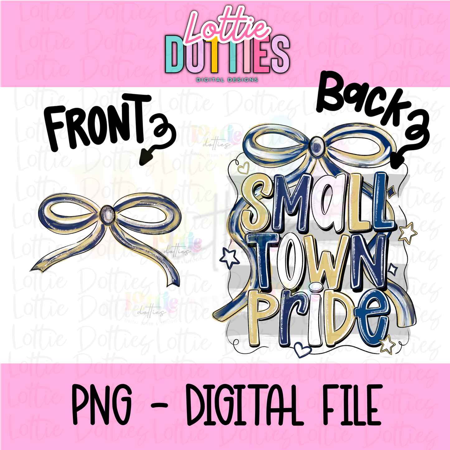 Small town pride PNG - Navy & Vegas Gold School Spirit - Sublimation - Digital Download