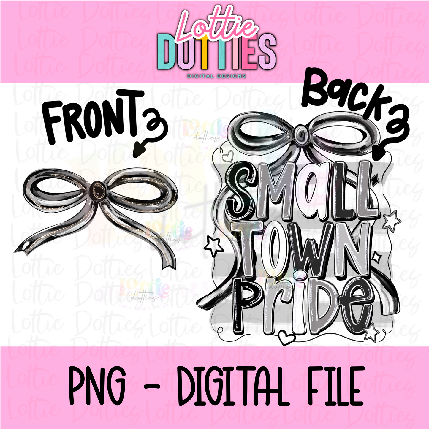 Small town pride PNG - Black & Gray School Spirit - Sublimation - Digital Download