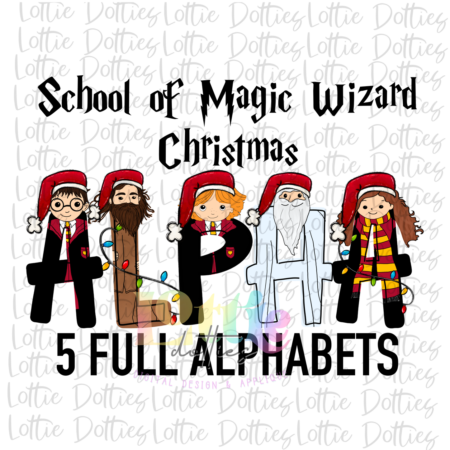 Christmas Wizard School of Magic Alphabet - Alpha Pack - Alphabet Clipart - Instant Download - Alpha Pack