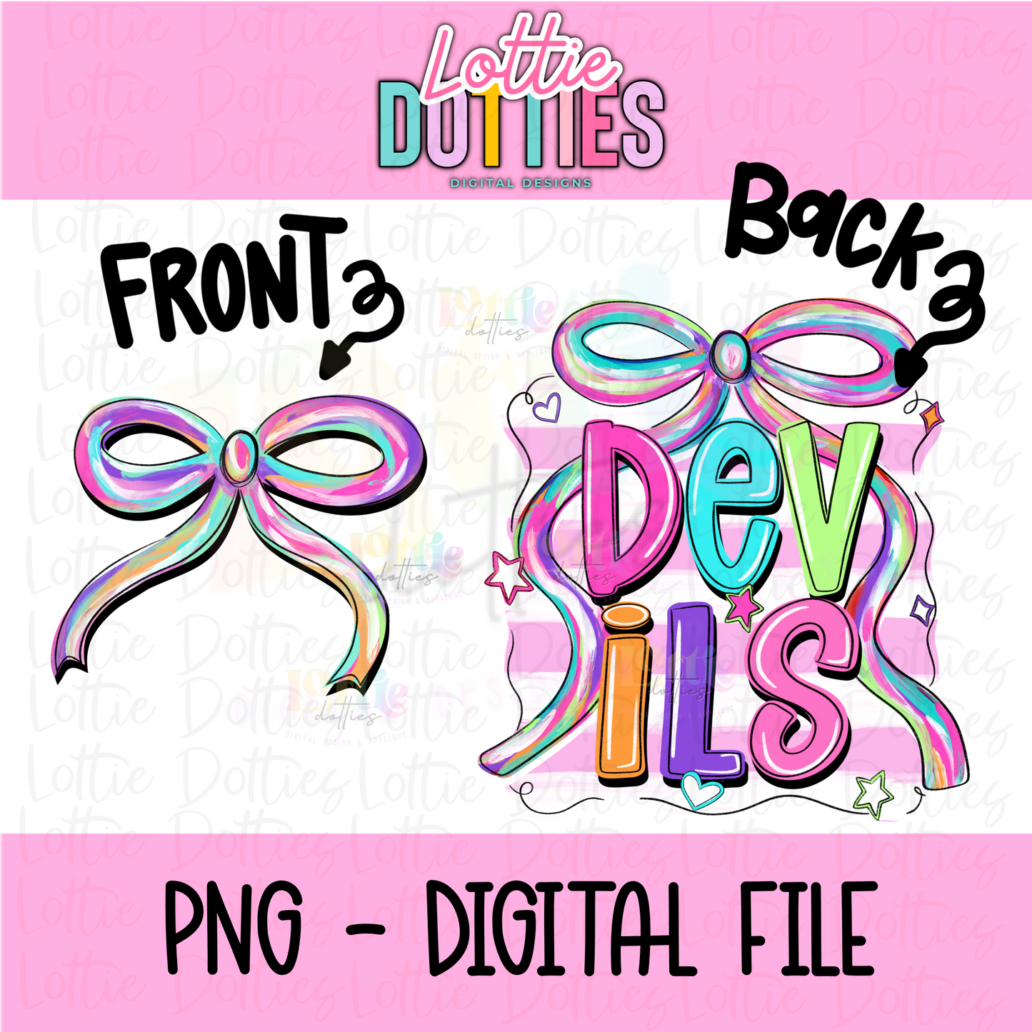 Devils PNG - bow design - Digital Download