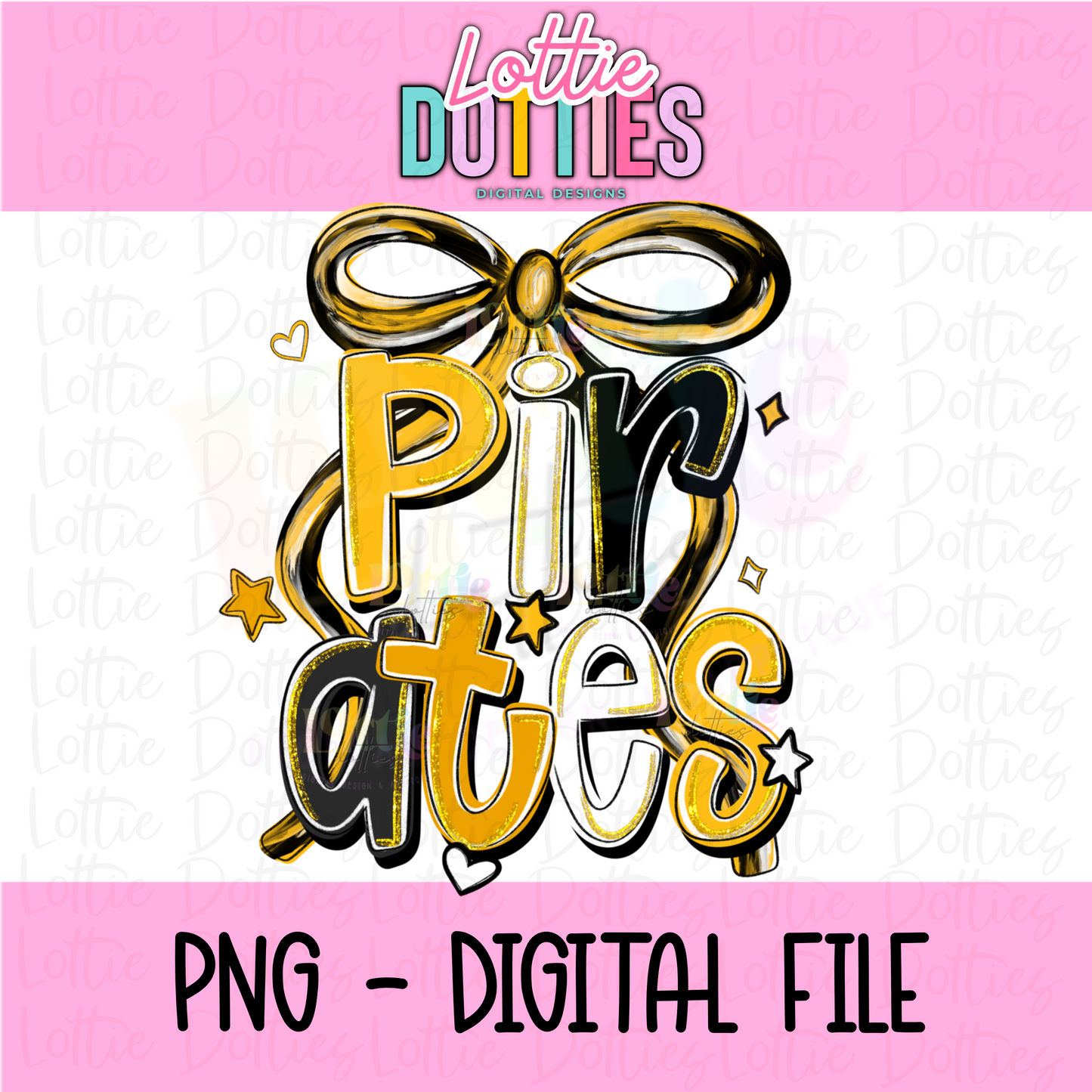 Pirates PNG - mascot bow design - Digital Download