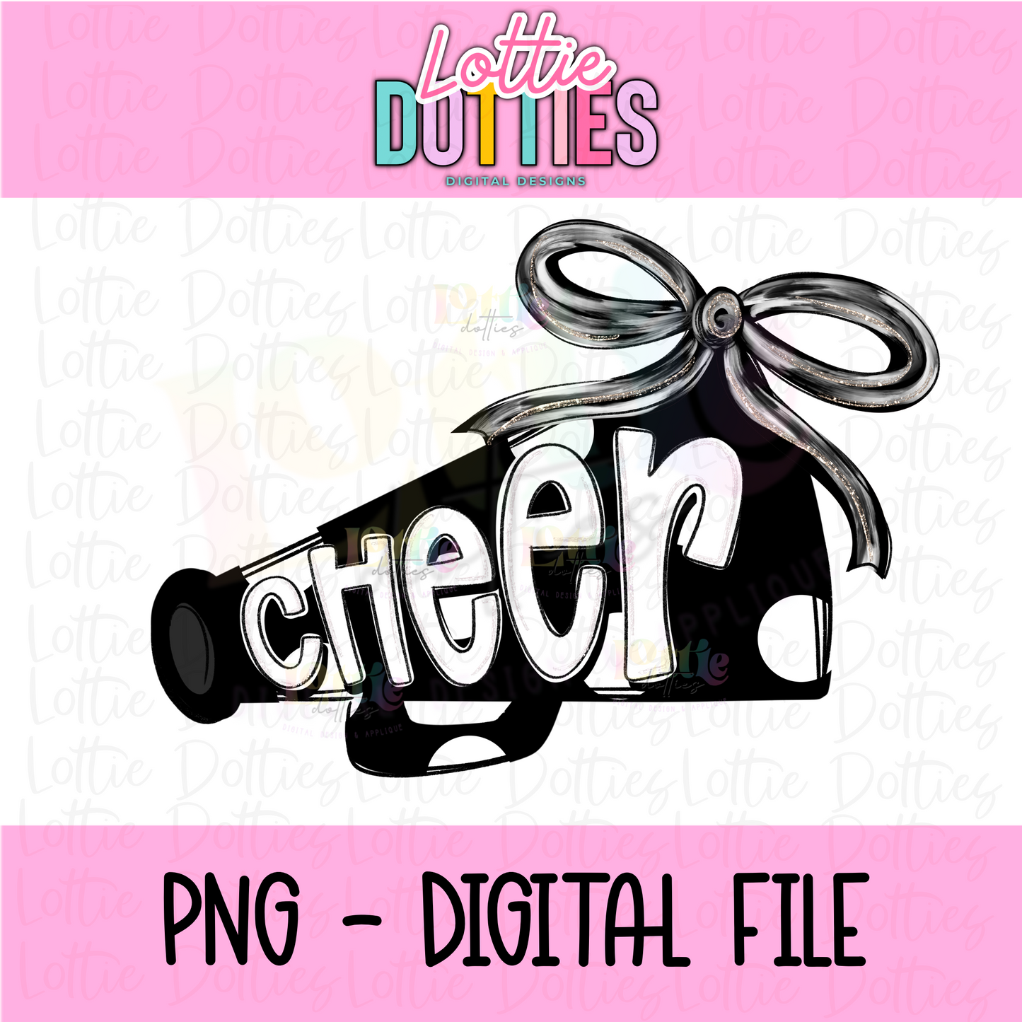 Cheer Megaphone PNG - Black and White - Digital Design