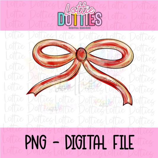 Bow PNG - Red and Vegas Gold Bow design  - Digital Download