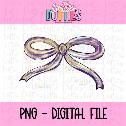 Bow PNG - Purple and Vegas Gold Bow design  - Digital Download