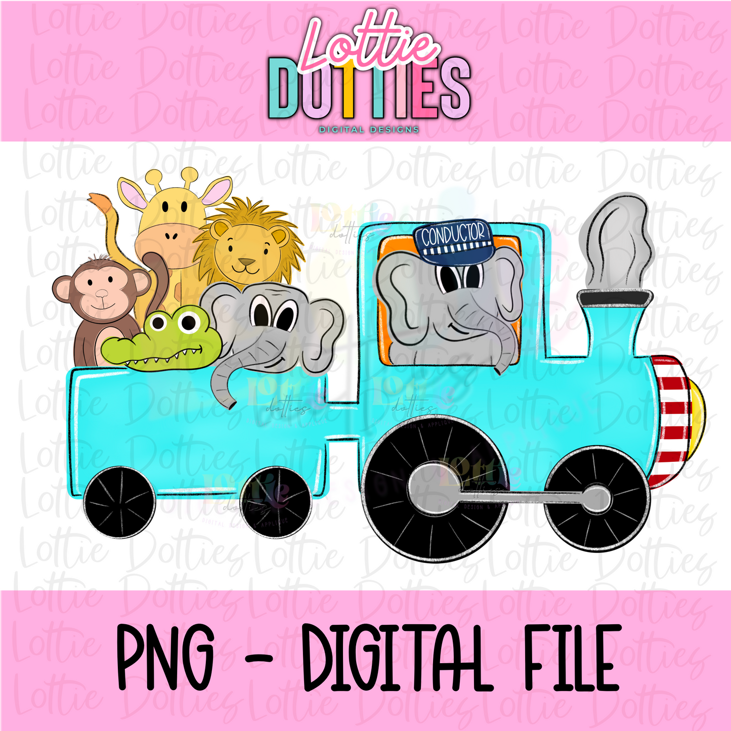 Train Png - Boys Sublimation Design - Digital Download - zoo animals