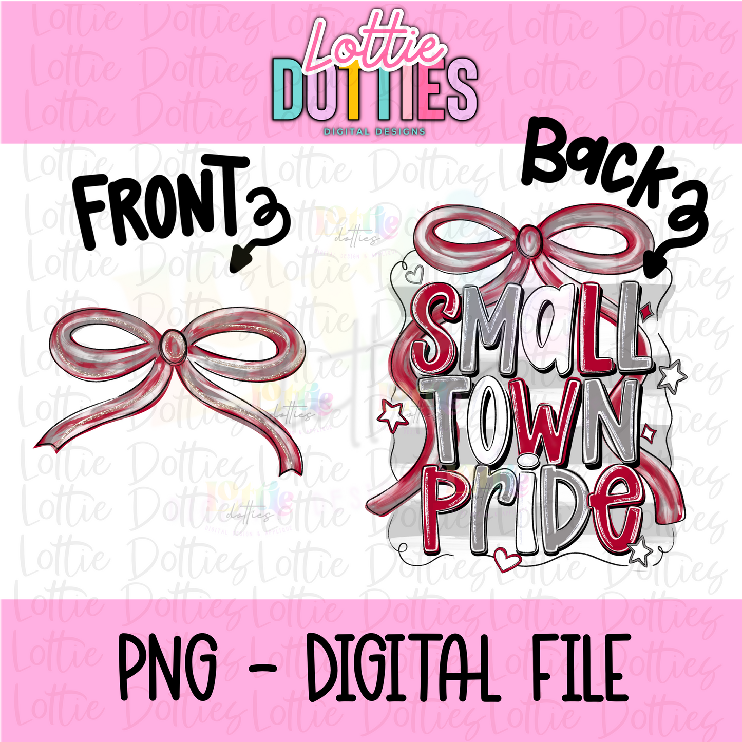 Small Town Pride PNG - cardinal & Gray Small Town - Sublimation - Digital Download