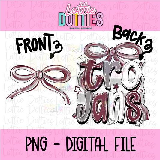 Trojans PNG - trojans bow design - Digital Download - coquette design