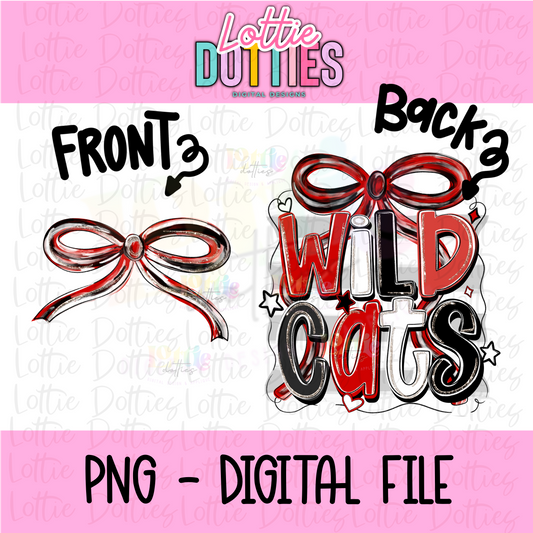Wildcats PNG - Wildcats bow design - Digital Download- red and black