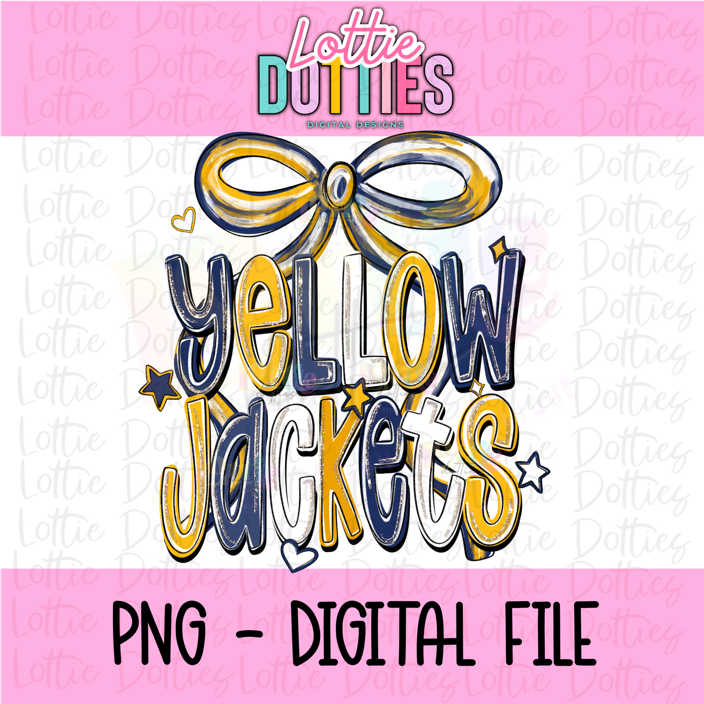 Yellow Jackets Png - Sublimation Design- Digital Download - gold and navy