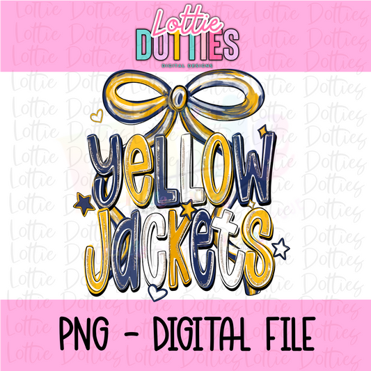 Yellow Jackets Png - Sublimation Design- Digital Download - gold and navy