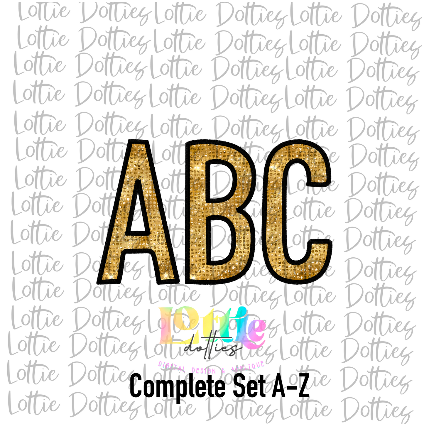 Vegas Gold Sequin Spirit - Alphabet Clipart - Instant Download - Alpha Pack