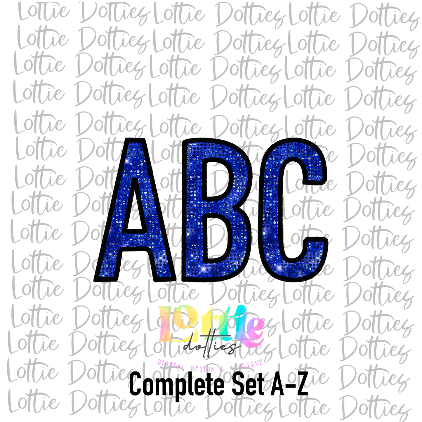 Royal Blue Sequin Spirit - Alphabet Clipart - Instant Download - Alpha Pack