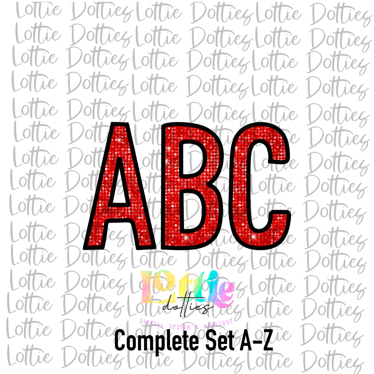 Red Sequin Spirit - Alphabet Clipart - Instant Download - Alpha Pack