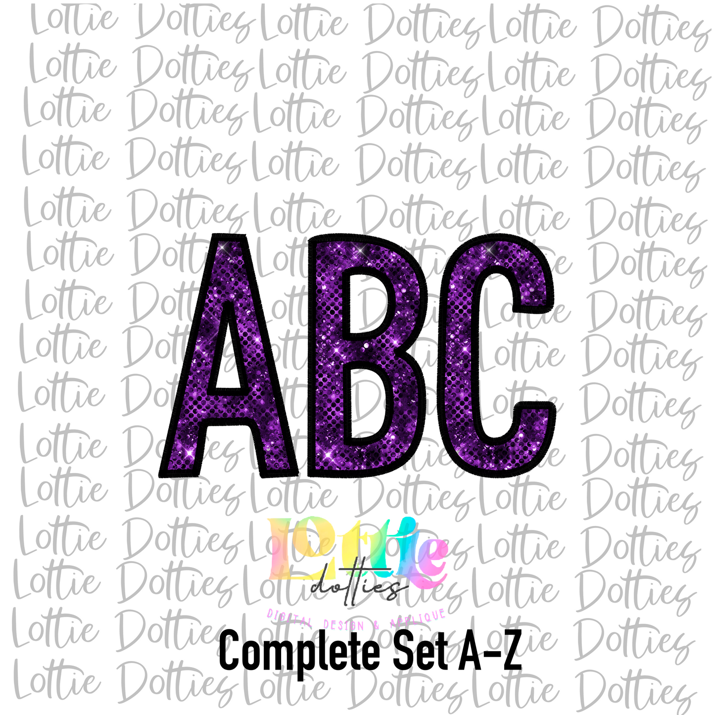 Purple Sequin Spirit - Alphabet Clipart - Instant Download - Alpha Pack