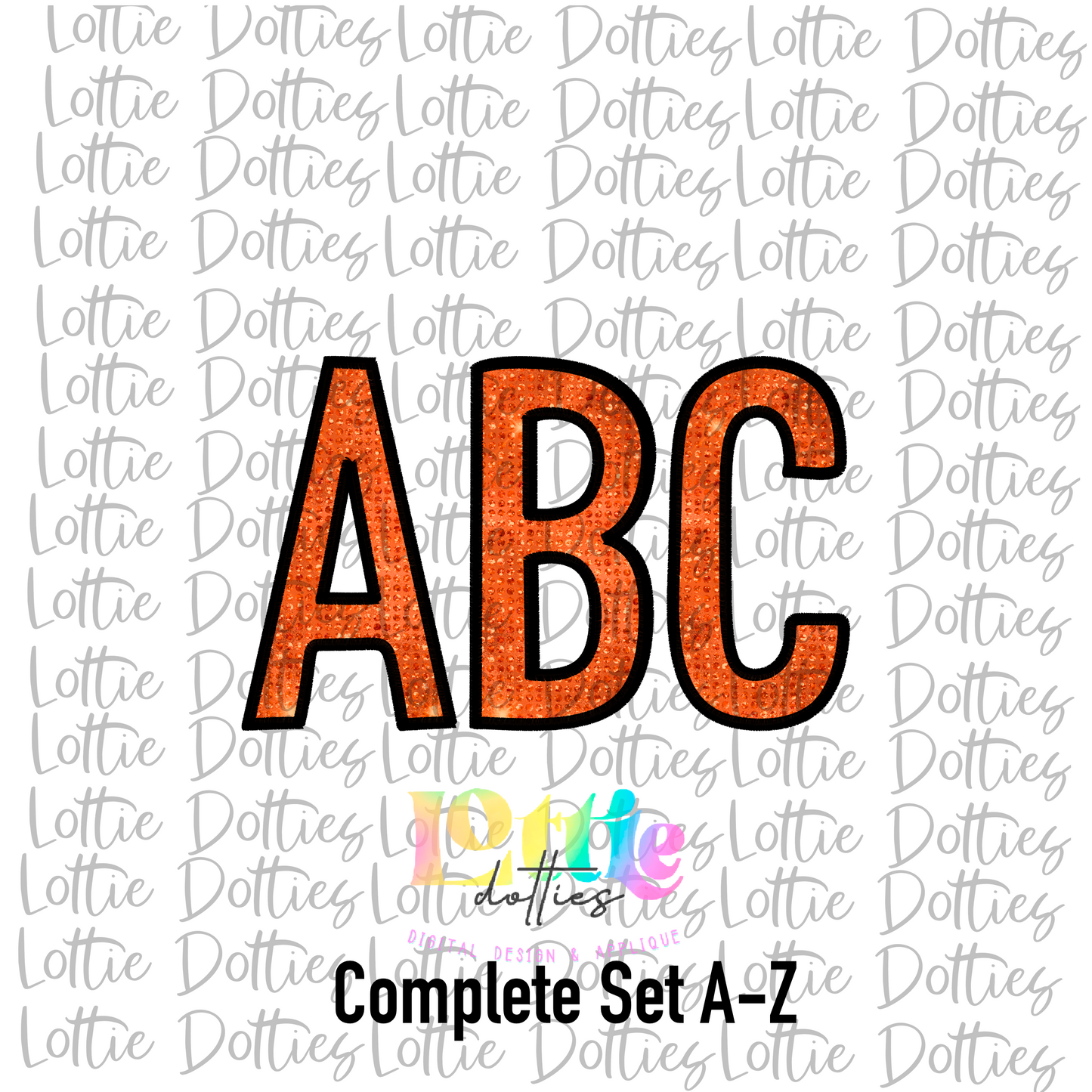 Orange Sequin Spirit - Alphabet Clipart - Instant Download - Alpha Pack