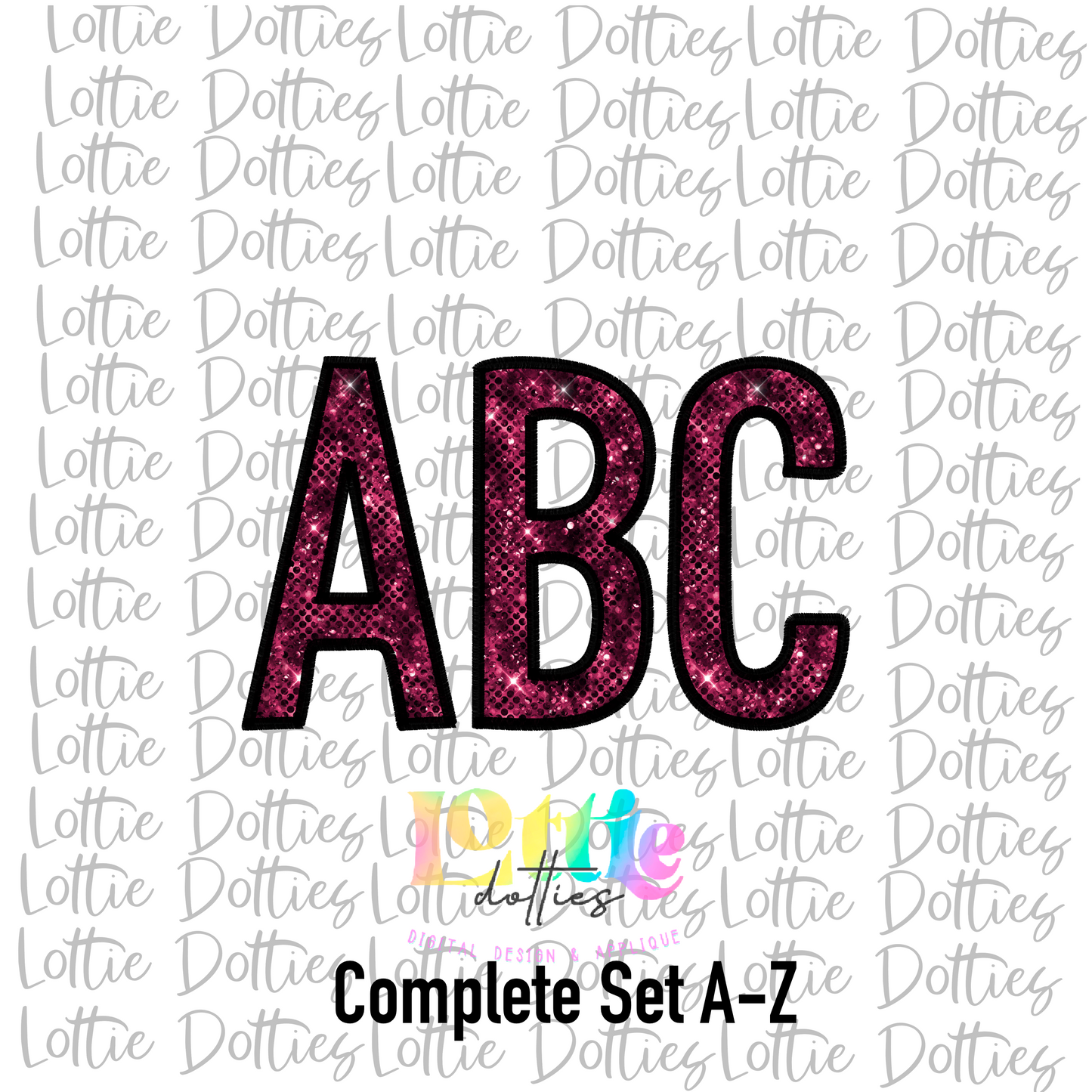 Maroon Sequin Spirit - Alphabet Clipart - Instant Download - Alpha Pack